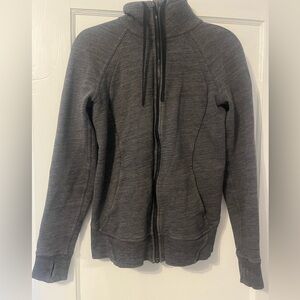 Lululemon grey scuba zip up- size 6